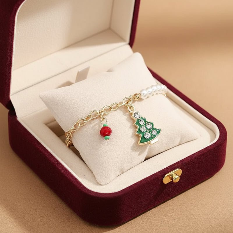 Luminara Festive Charm Bracelet With Shimmering Beads For Christmas