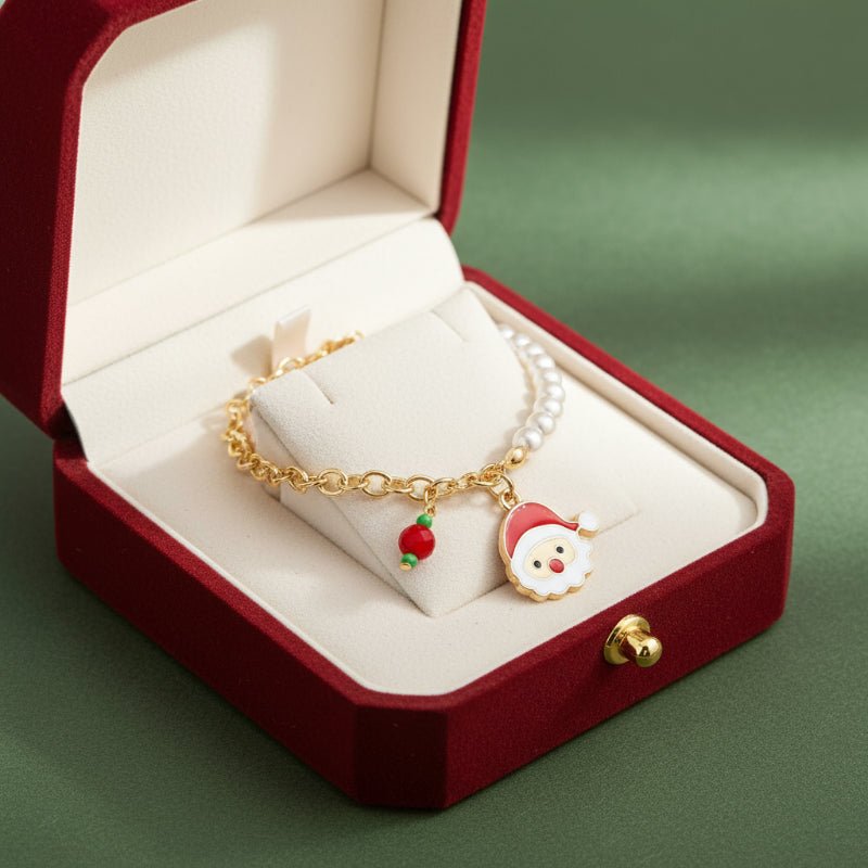 Luminara Festive Charm Bracelet With Shimmering Beads For Christmas