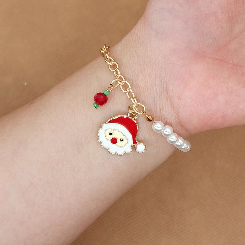 Luminara Festive Charm Bracelet With Shimmering Beads For Christmas