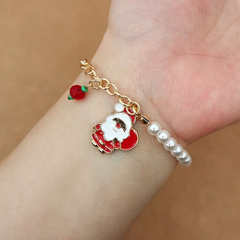 Luminara Festive Charm Bracelet With Shimmering Beads For Christmas