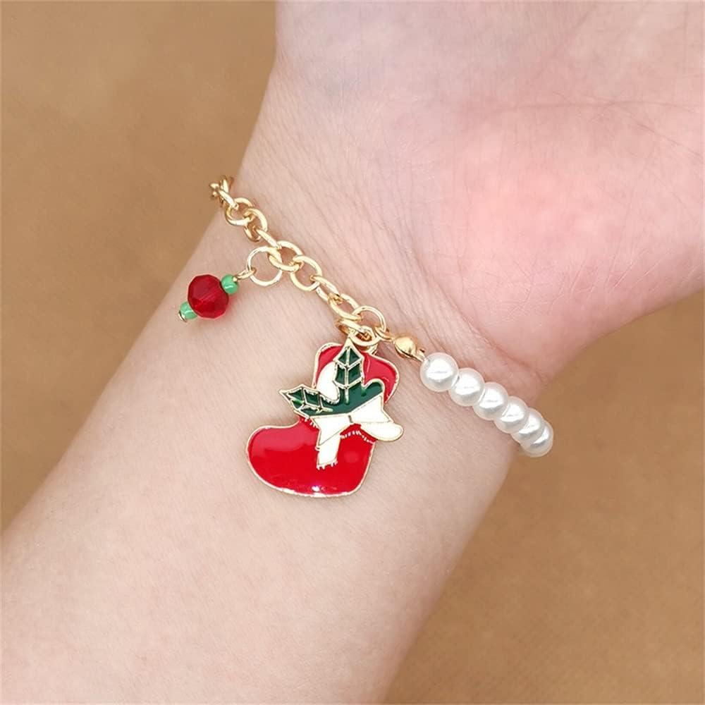 Luminara Festive Charm Bracelet With Shimmering Beads For Christmas
