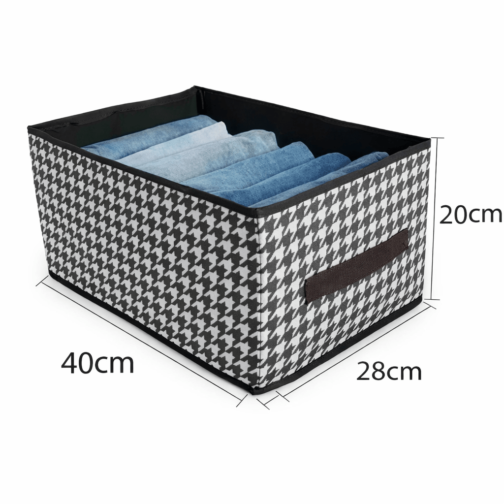 LuxeStow Houndstooth Pattern Storage Box For Stylish Home Organization