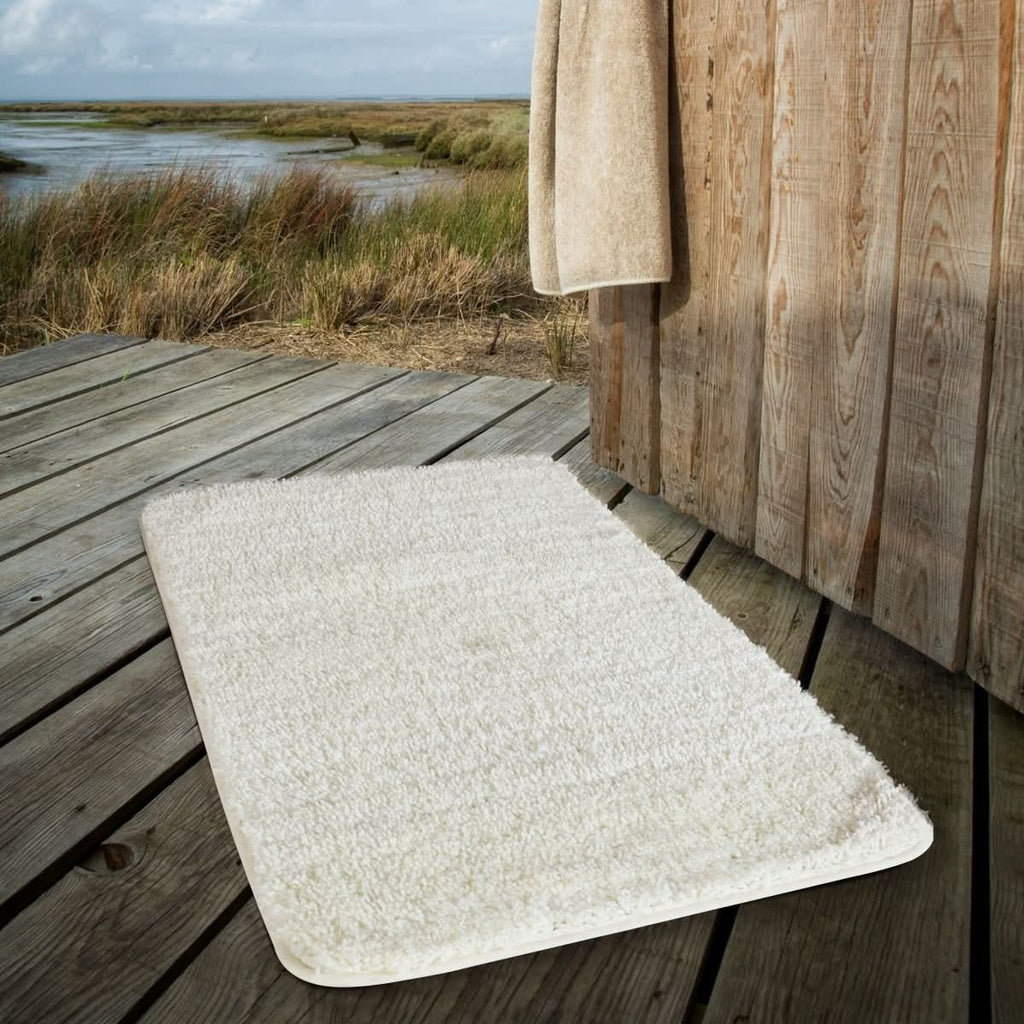 LuxeNest ComfortMat Fluffy Microfiber Bath Mat With Quick Drying And Non Slip