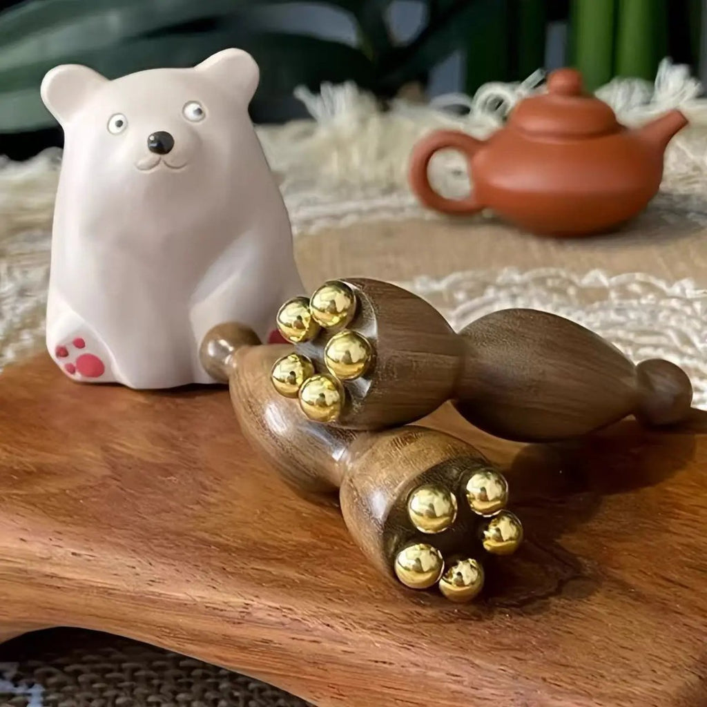 LumaPod Seedpod Gua Sha Massager Brass And Rosewood Facial Lifting Tool