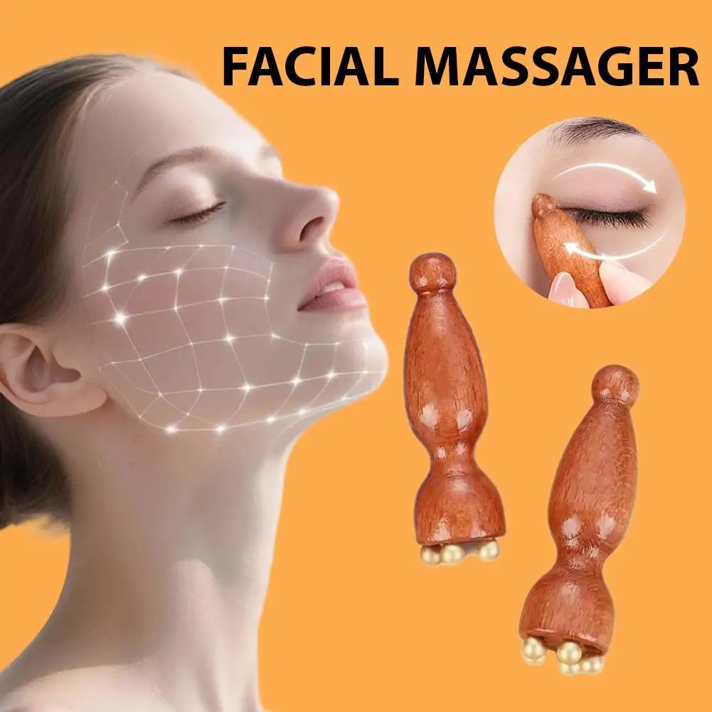 LumaPod Seedpod Gua Sha Massager Brass And Rosewood Facial Lifting Tool