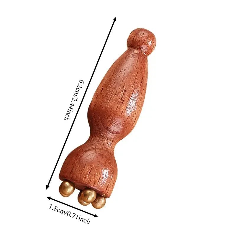 LumaPod Seedpod Gua Sha Massager Brass And Rosewood Facial Lifting Tool