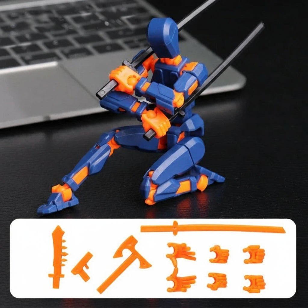 PulseForge Mech Figure: 3D Action Figure With Dynamic Posing And Multi-Joint