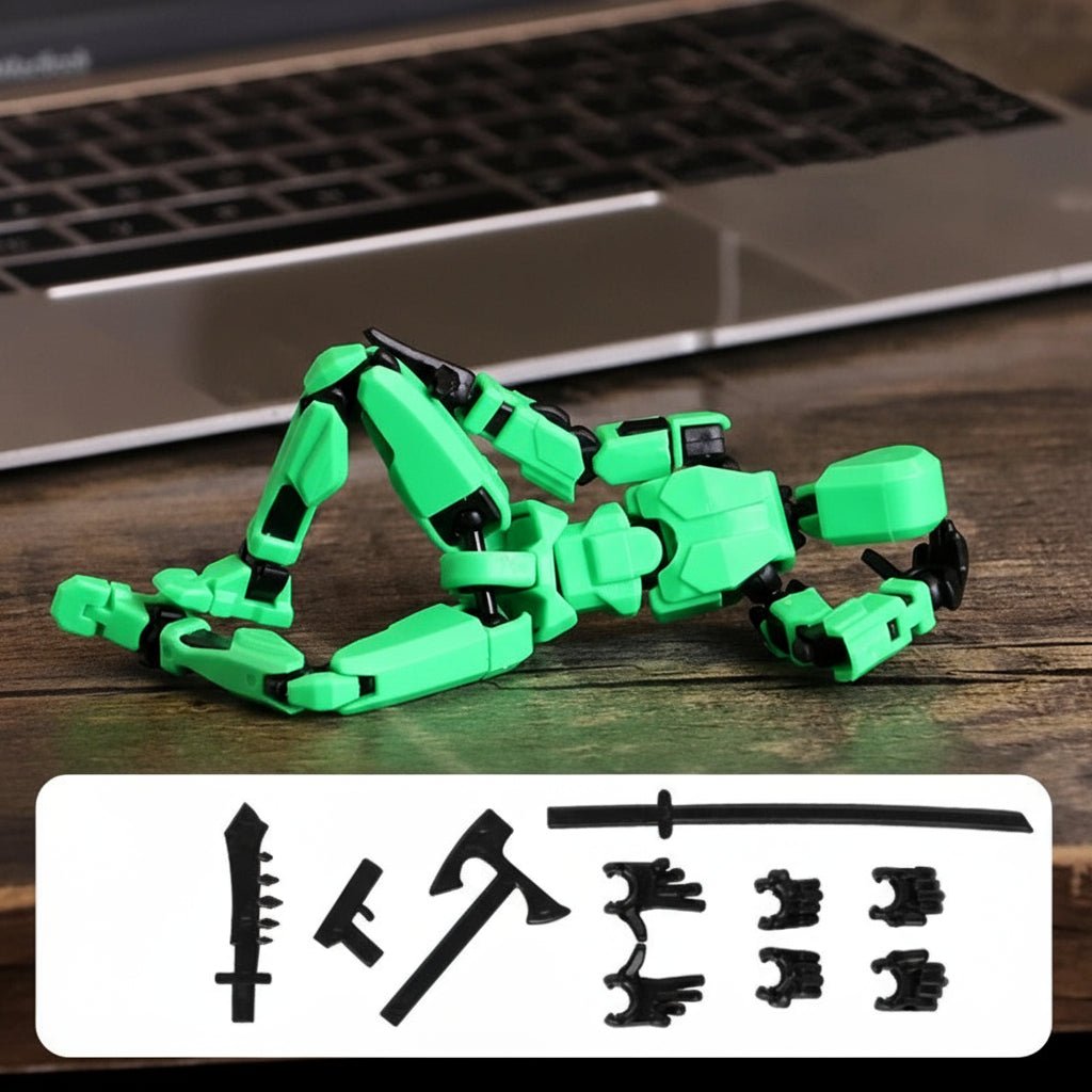 PulseForge Mech Figure: 3D Action Figure With Dynamic Posing And Multi-Joint