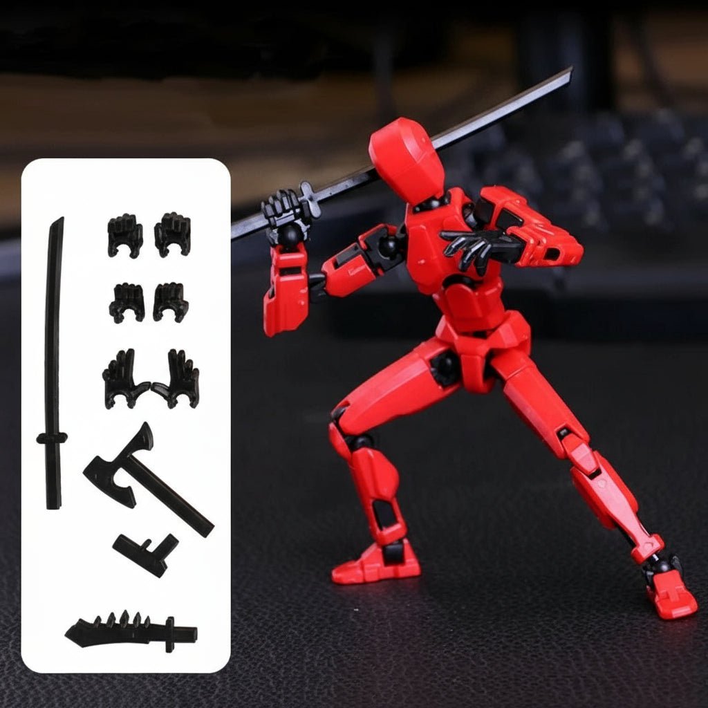 PulseForge Mech Figure: 3D Action Figure With Dynamic Posing And Multi-Joint