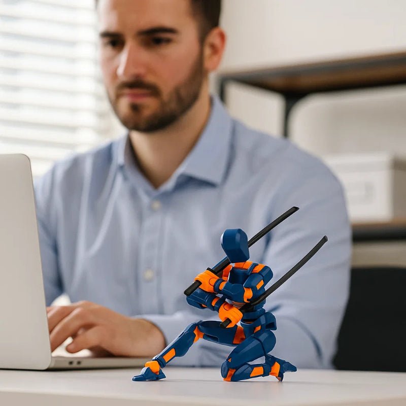 PulseForge Mech Figure: 3D Action Figure With Dynamic Posing And Multi-Joint