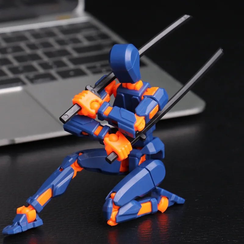 PulseForge Mech Figure: 3D Action Figure With Dynamic Posing And Multi-Joint