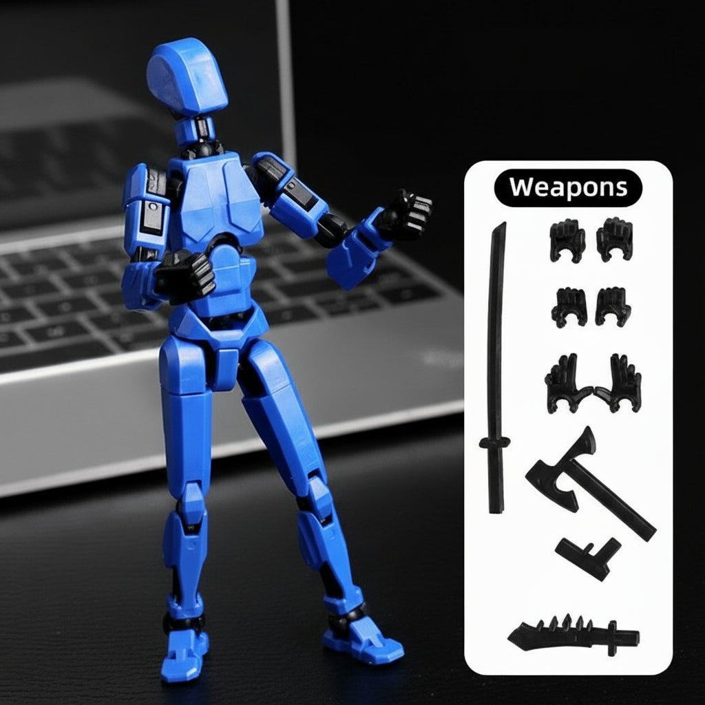 PulseForge Mech Figure: 3D Action Figure With Dynamic Posing And Multi-Joint