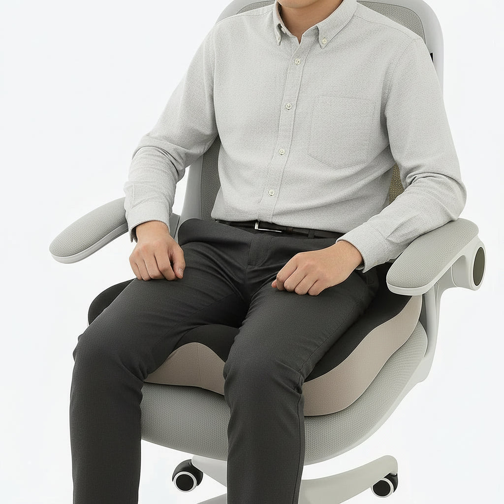 PeakEase Office Seat Cushion With Memory Foam Lumbar Support