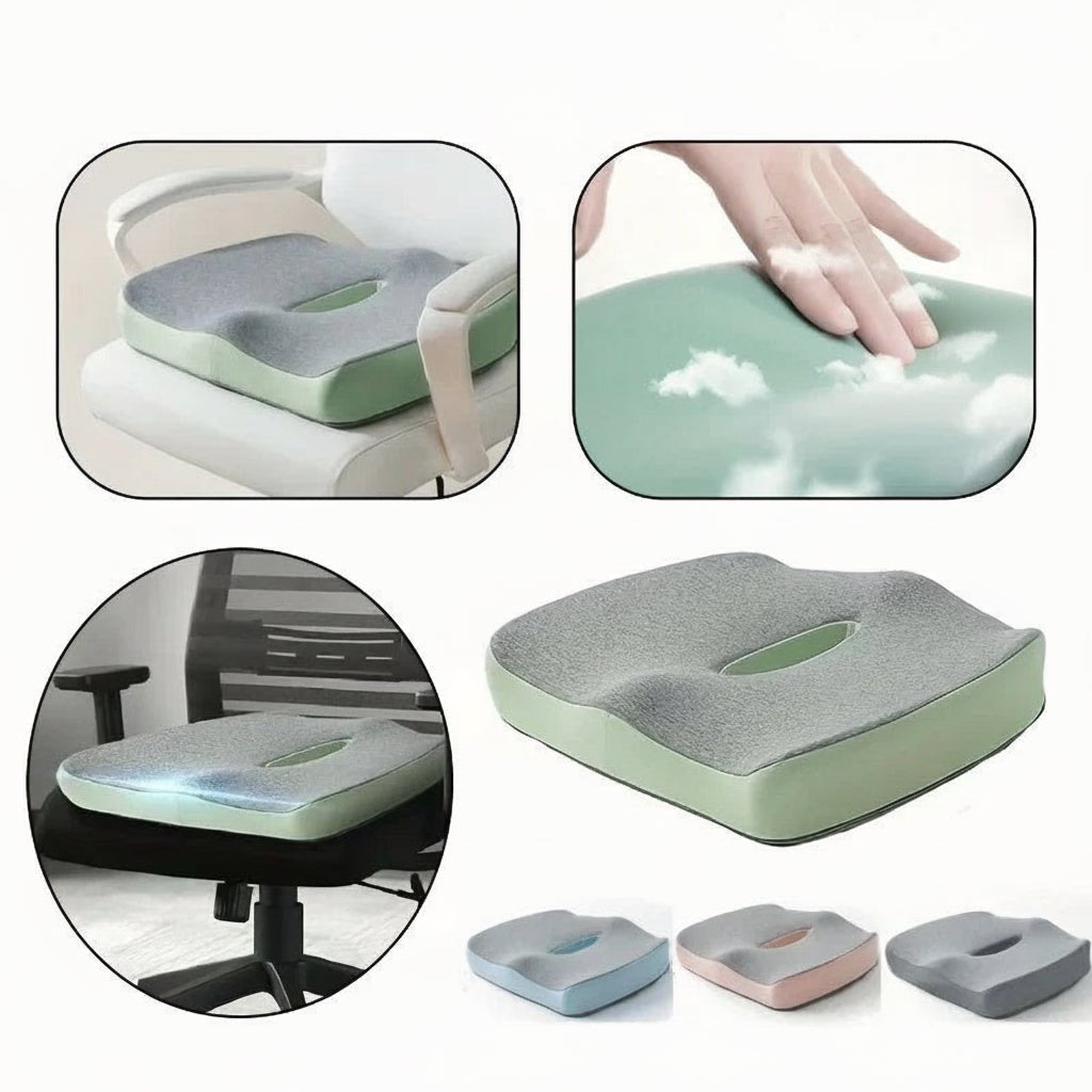 PeakEase Office Seat Cushion With Memory Foam Lumbar Support