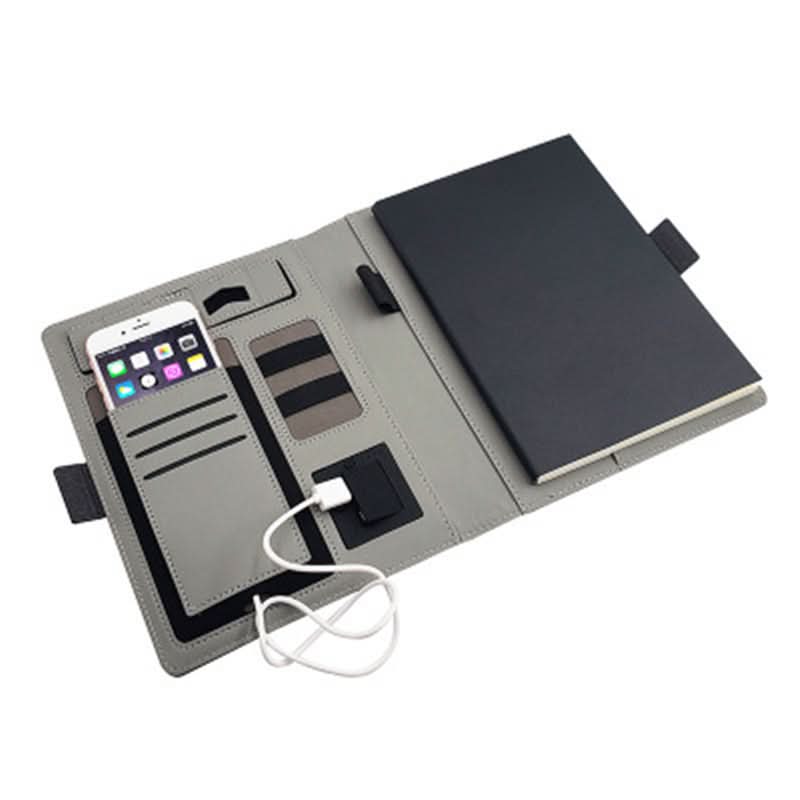 Carnet en cuir VoltFolio A5 avec fonction de charge sans fil