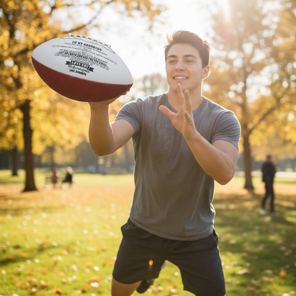 EndZoneForge American Football Ball, Machine Stitched for Adults and Clubs