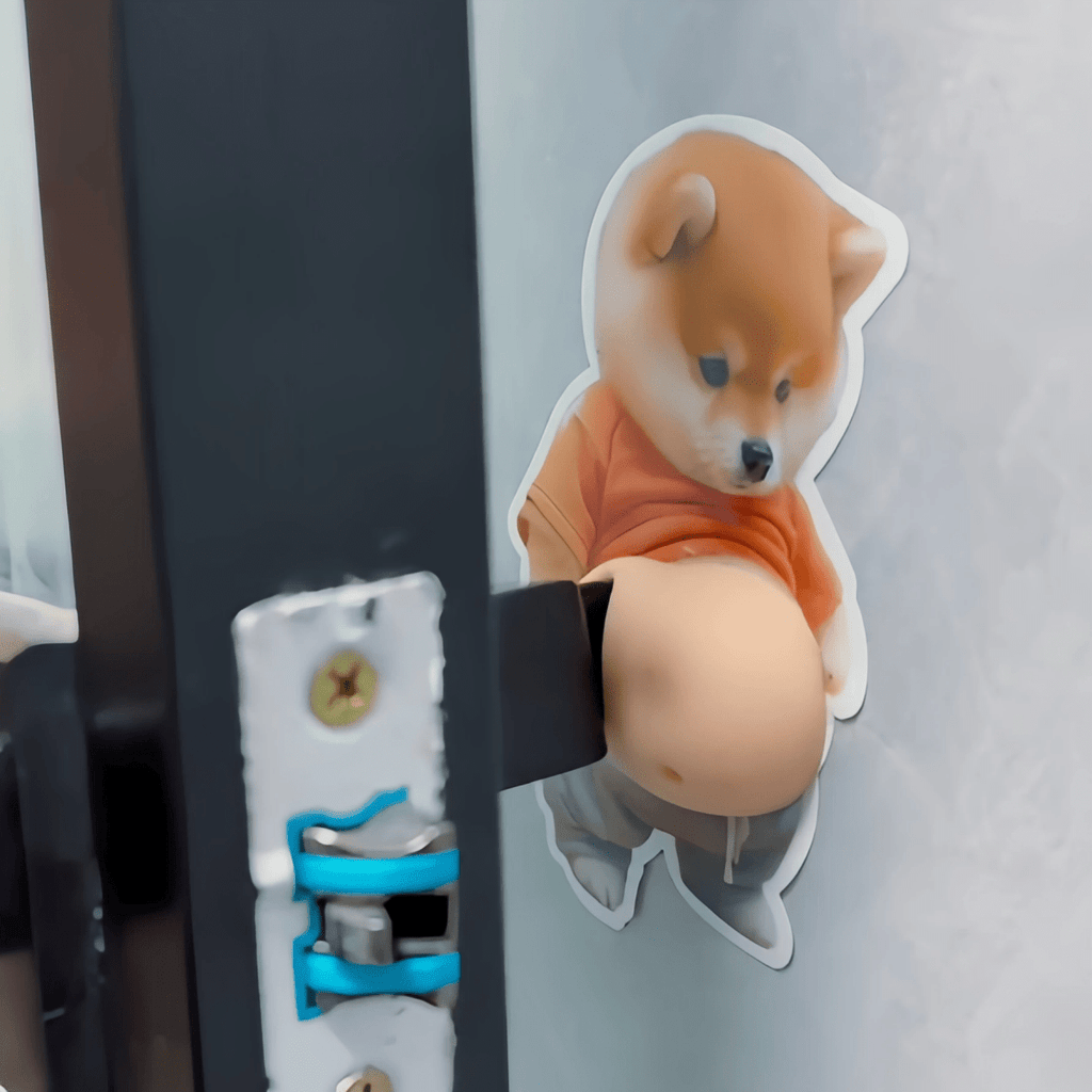 ShibaGuard Sødt Shiba Silikoneklistermærke med Stødabsorberende Design