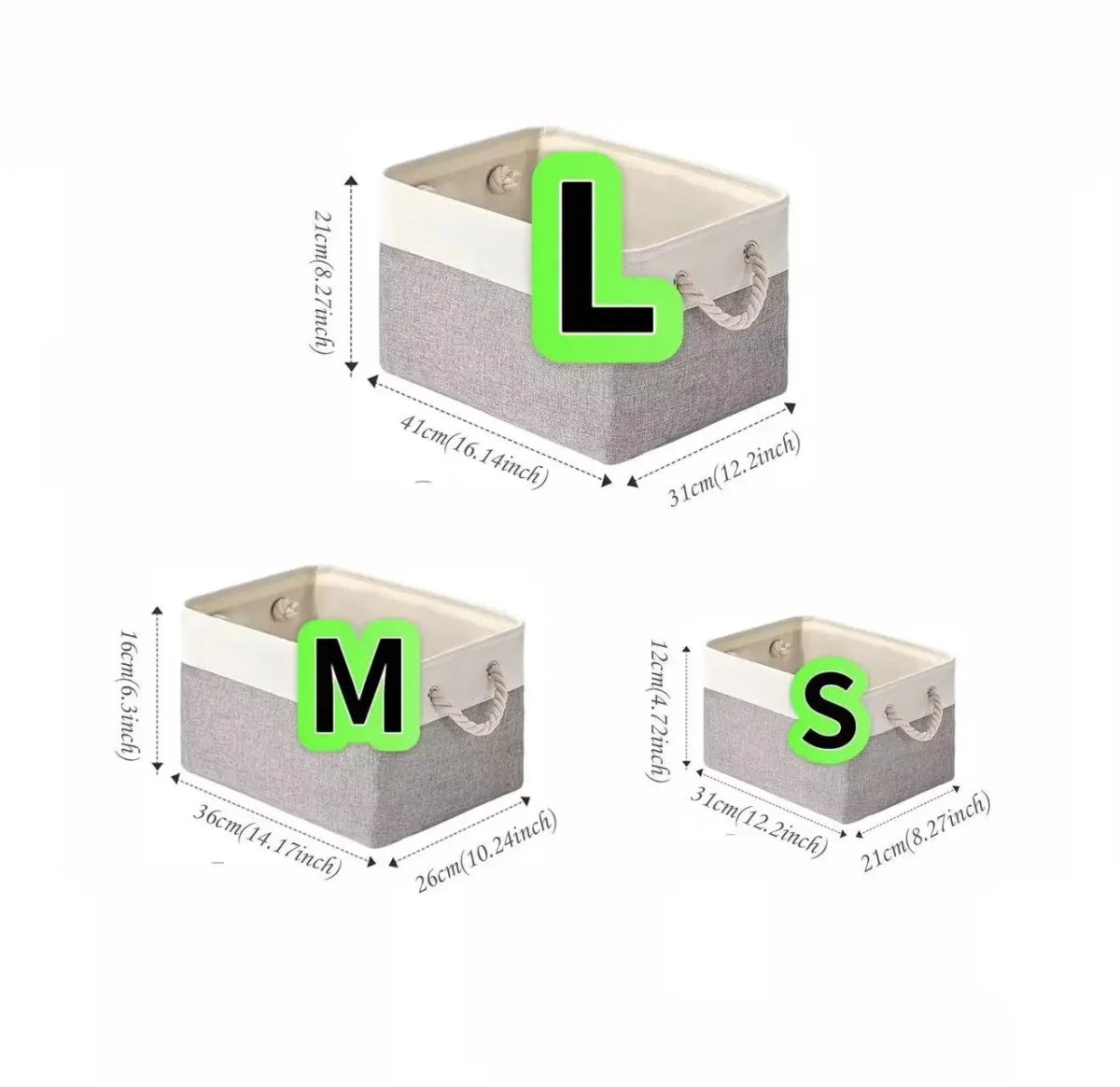 GreenNest Linen Fabric Storage Basket Eco Friendly For Bedroom And Living Room