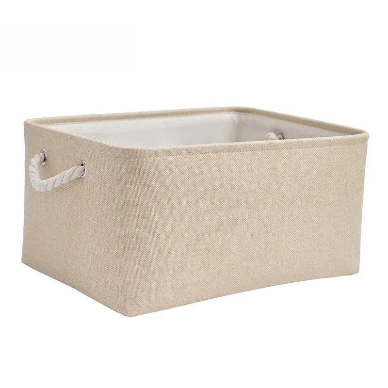 GreenNest Linen Fabric Storage Basket Eco Friendly For Bedroom And Living Room