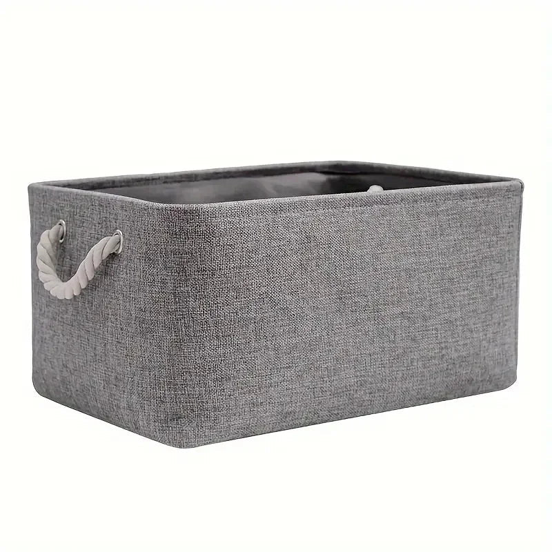GreenNest Linen Fabric Storage Basket Eco Friendly For Bedroom And Living Room