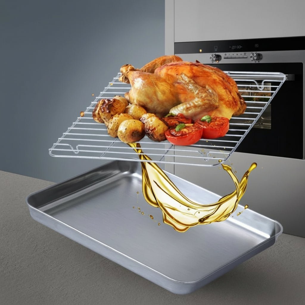 CrispNest Premium Stainless Steel Baking Pan Set for Effortless Cooking