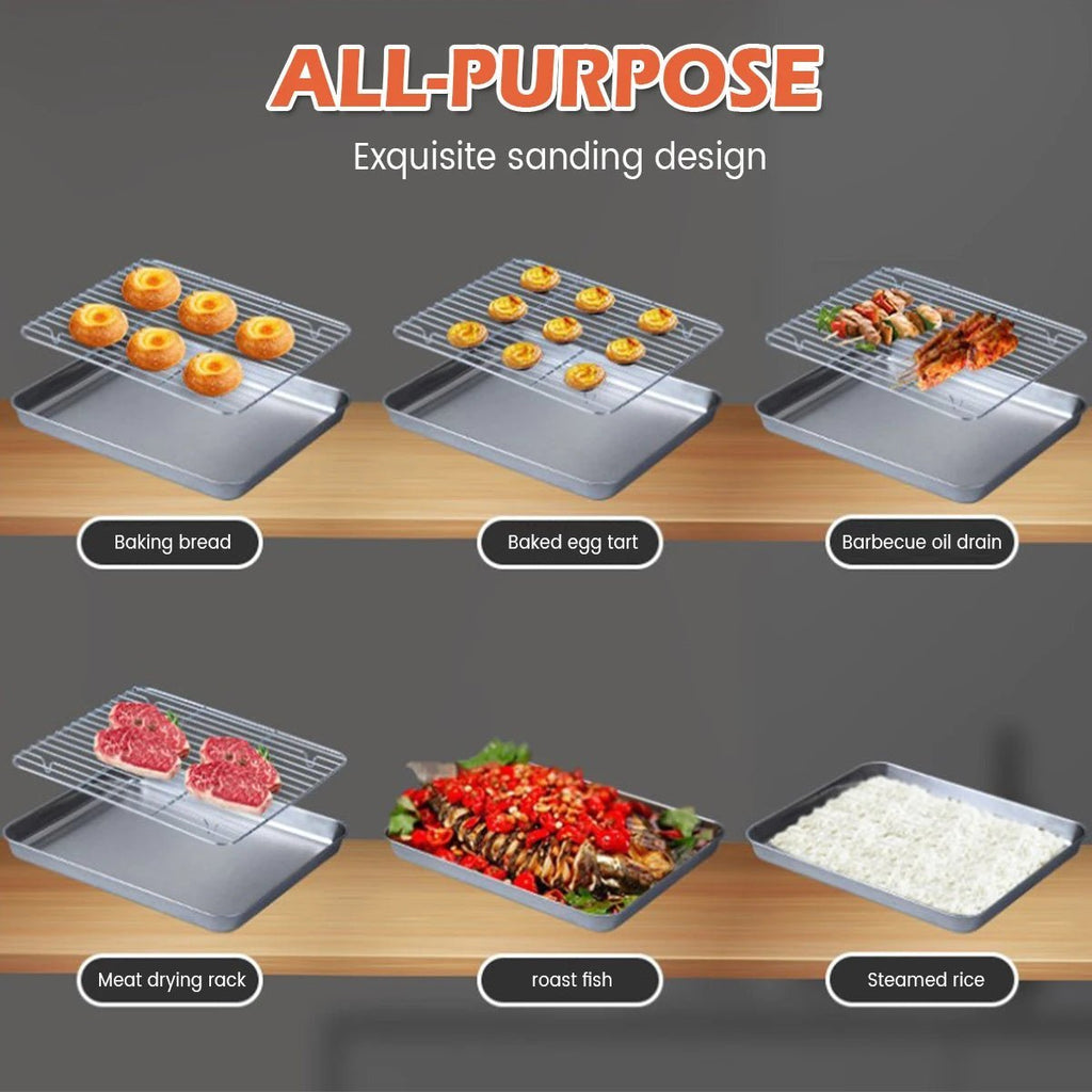CrispNest Premium Stainless Steel Baking Pan Set for Effortless Cooking