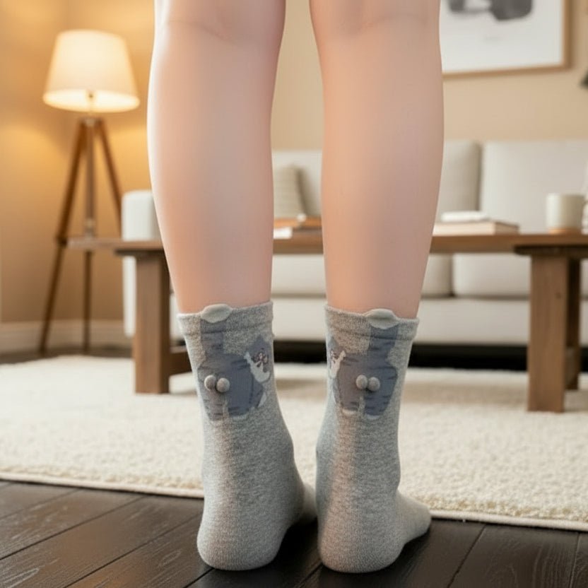 WhiskerWalk Cozy Cat-Themed Mid-Tube Socks, Soft and Breathable for All-Day Comfort