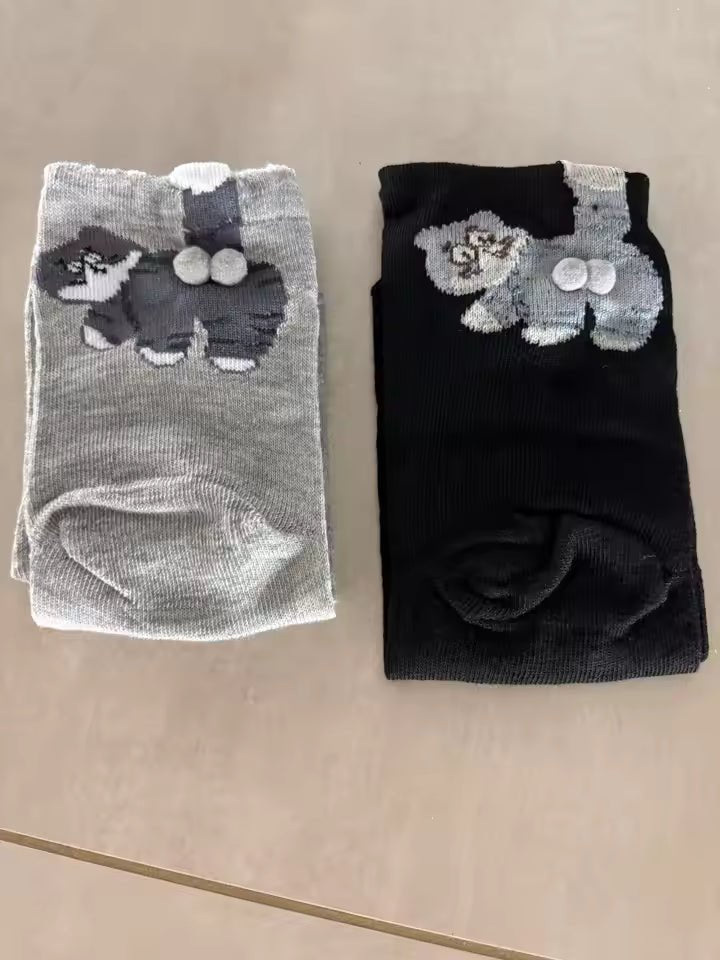 WhiskerWalk Cozy Cat-Themed Mid-Tube Socks, Soft and Breathable for All-Day Comfort