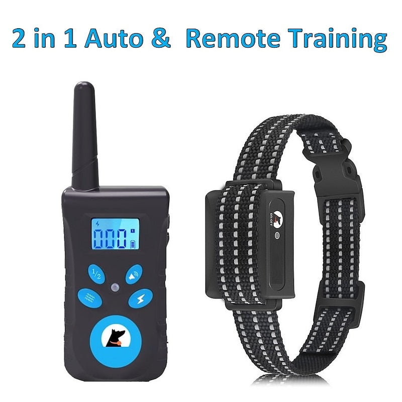 Dual-Mode Automatic Bark Control And Remote Training Collar