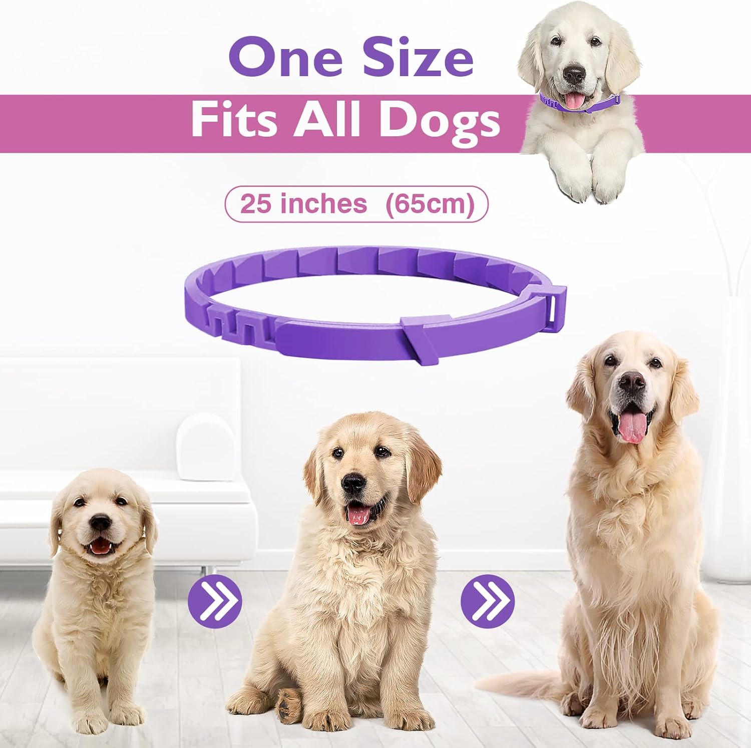 Three-Pack Dog Calming Collar With Pheromone For Anxiety Relief