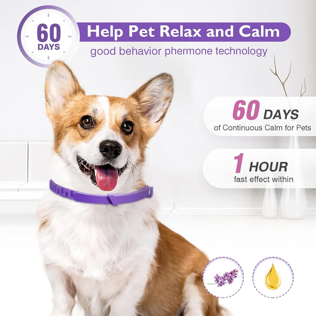 Three-Pack Dog Calming Collar With Pheromone For Anxiety Relief
