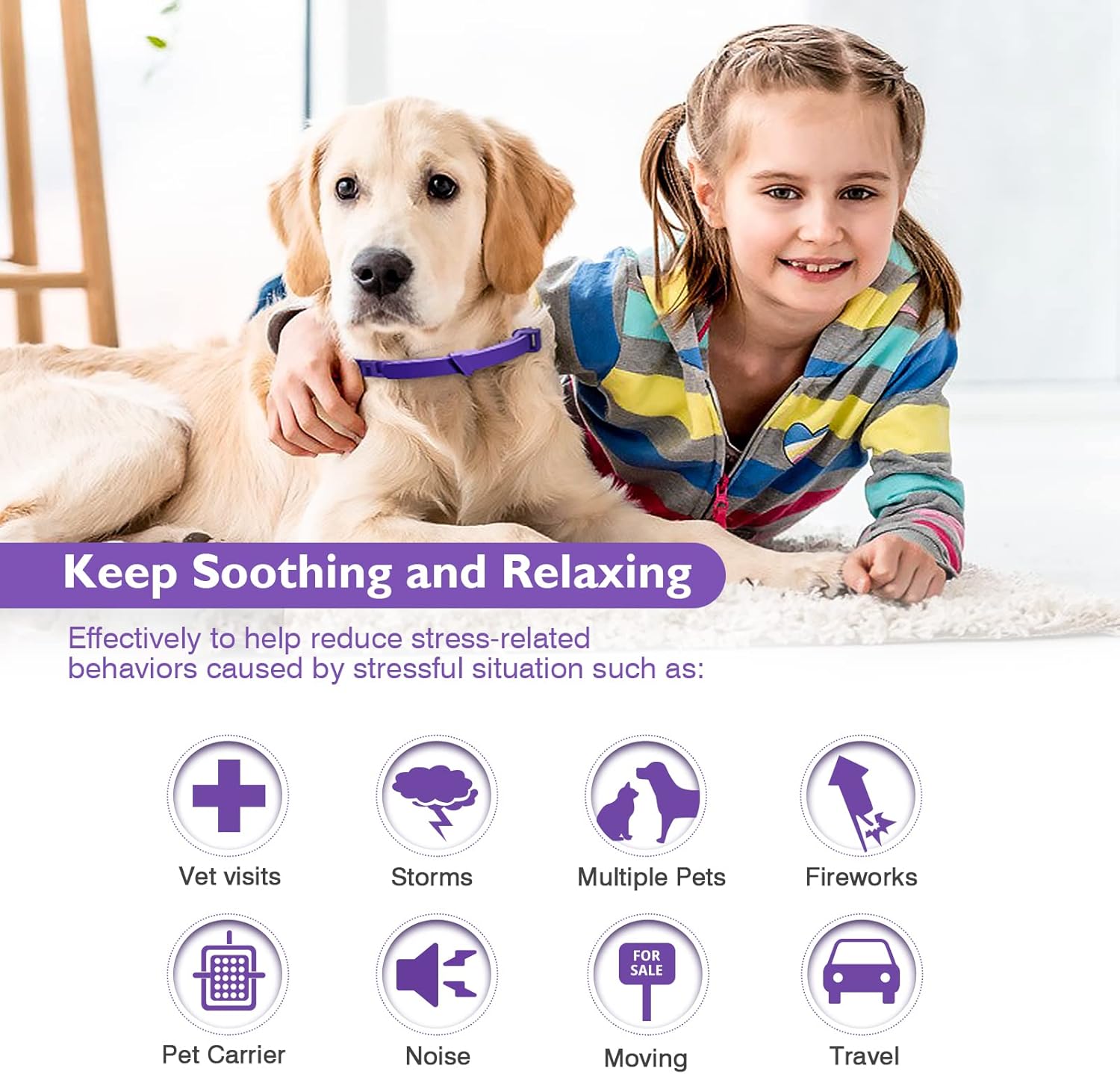 Three-Pack Dog Calming Collar With Pheromone For Anxiety Relief