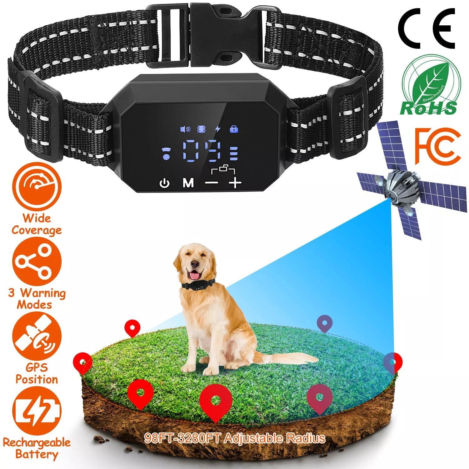 Pawfey GPS Pro Wireless Dog Fence System For Safe Boundary Control