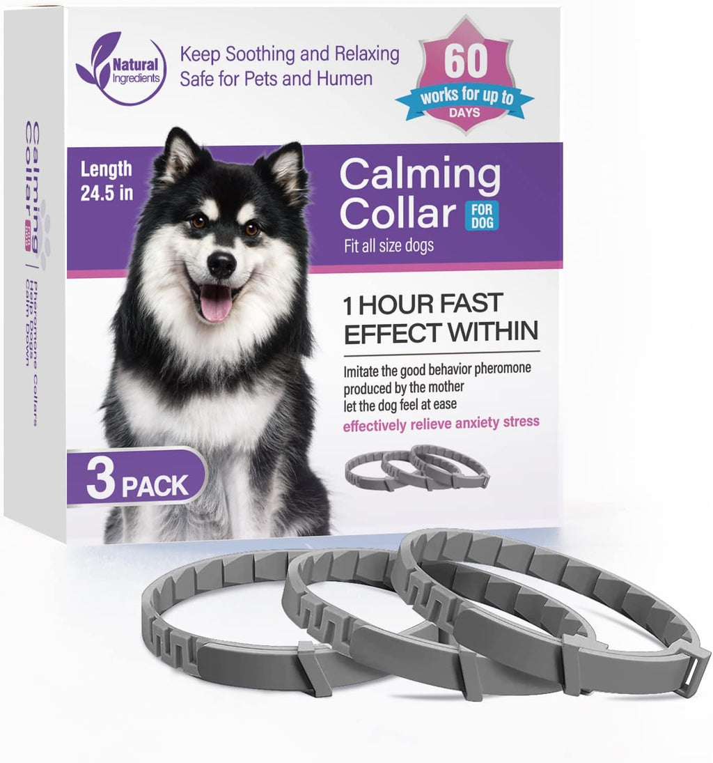 Three-Pack Dog Calming Collar With Pheromone For Anxiety Relief