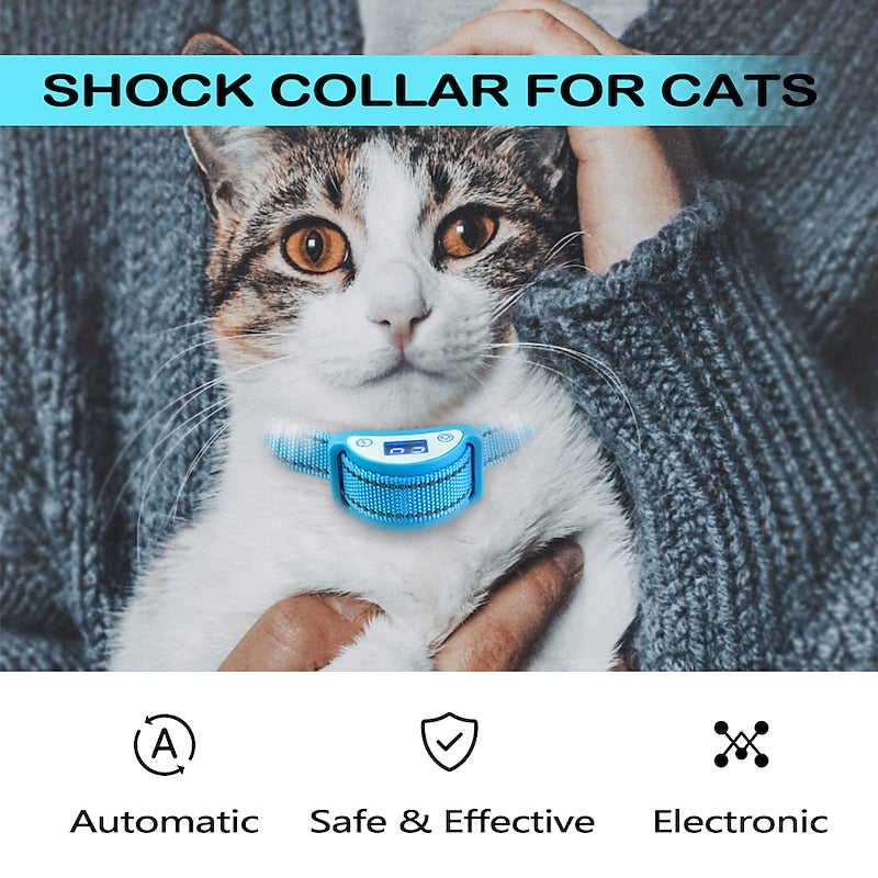 Meow-Reducing Cat Collar With Sound, Vibration And Shock Modes