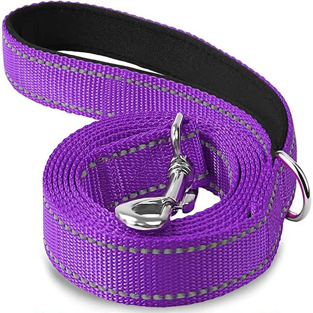 Reflective Leash For Dogs Featuring Strengthened Clasp Design