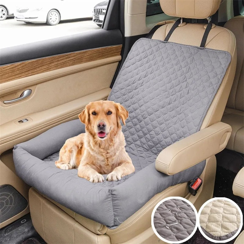 Waterproof dog car seat cover and travel bed for safe, clean, and comfortable pet travel