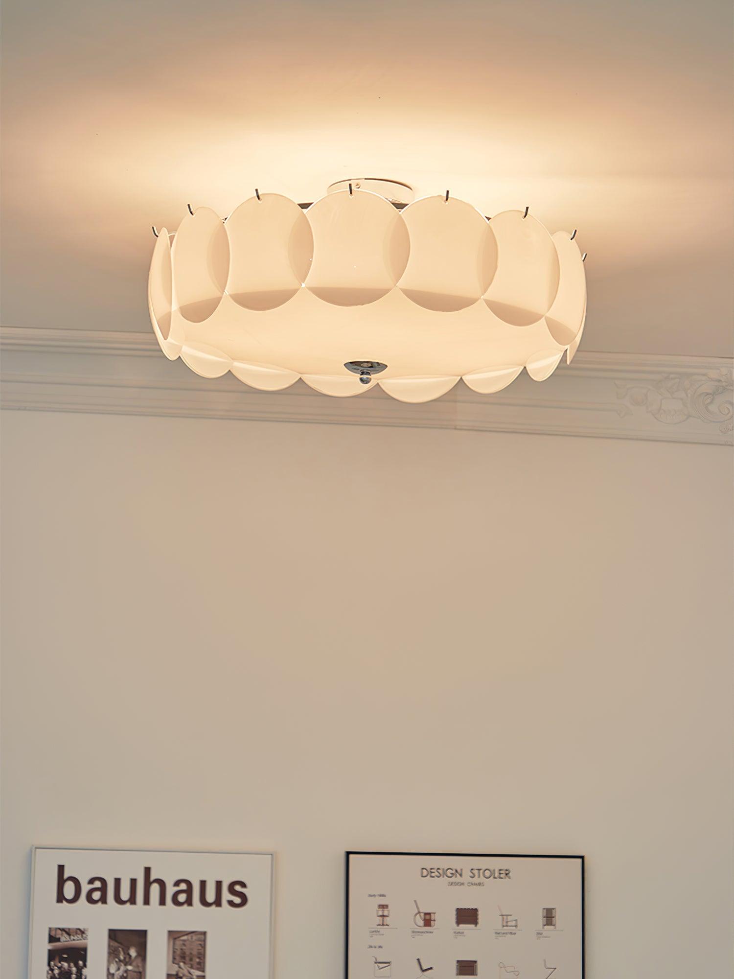 Copper Glass Disc Chandelier With E14 Socket For Living Or Dining Room Ø40/50/60cm