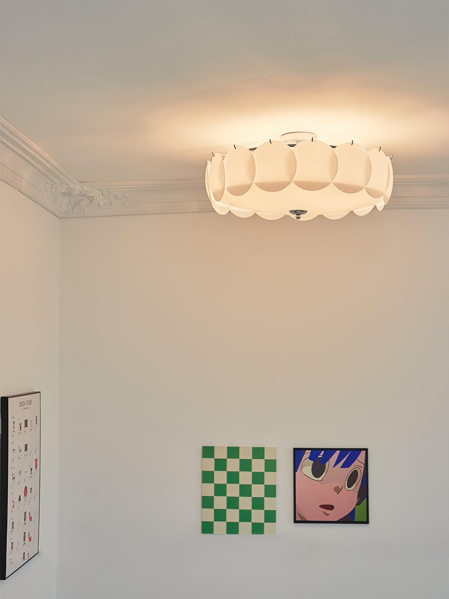 Copper Glass Disc Chandelier With E14 Socket For Living Or Dining Room Ø40/50/60cm