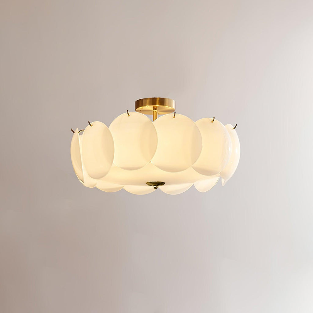 Copper Glass Disc Chandelier With E14 Socket For Living Or Dining Room Ø40/50/60cm