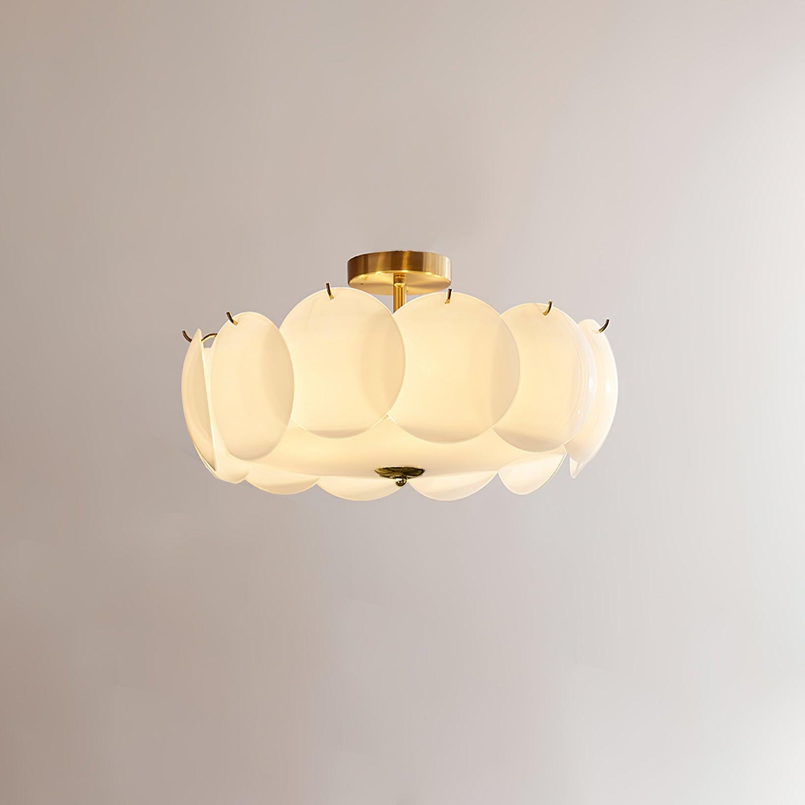 Copper Glass Disc Chandelier With E14 Socket For Living Or Dining Room Ø40/50/60cm