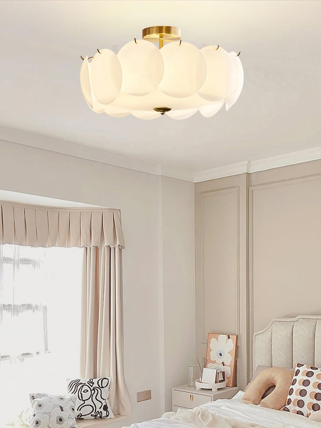 Copper Glass Disc Chandelier With E14 Socket For Living Or Dining Room Ø40/50/60cm