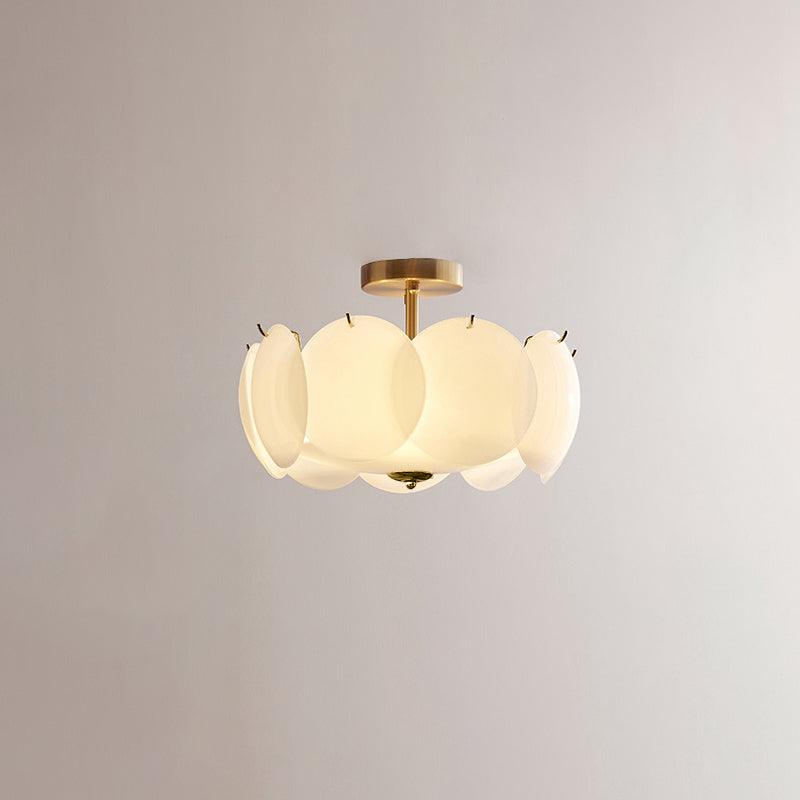 Copper Glass Disc Chandelier With E14 Socket For Living Or Dining Room Ø40/50/60cm