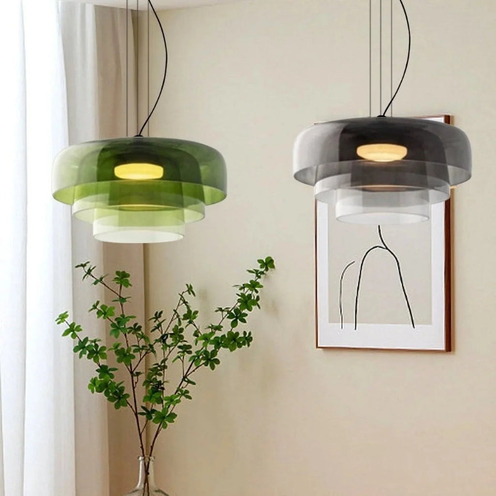 Závěsná lampa Elara ze skla