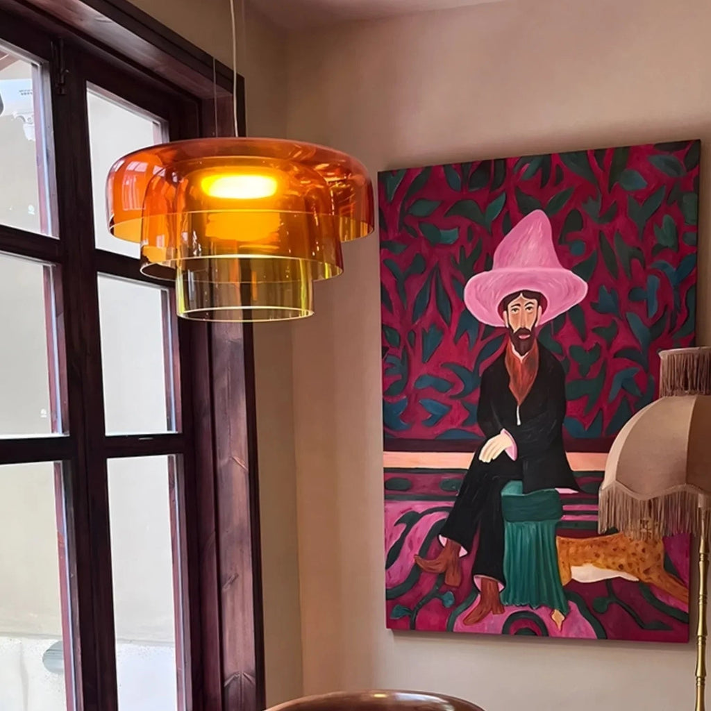 Závěsná lampa Elara ze skla