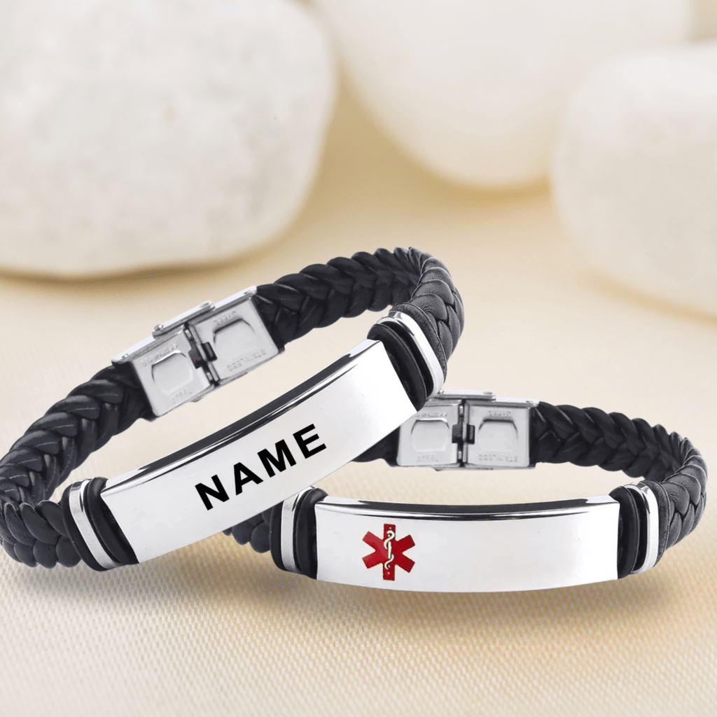 AstraLine Leder- und Edelstahl-Gravur-ID-Armband