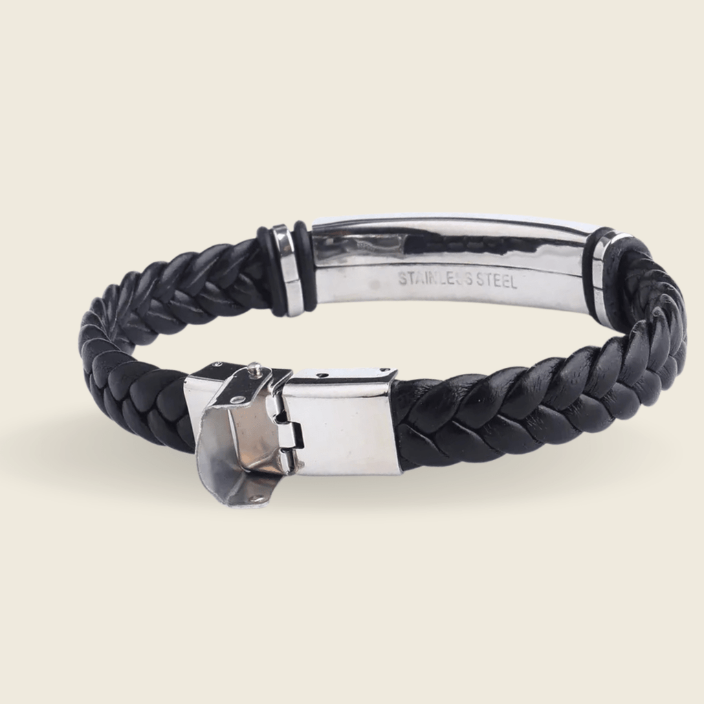 AstraLine Leder- und Edelstahl-Gravur-ID-Armband
