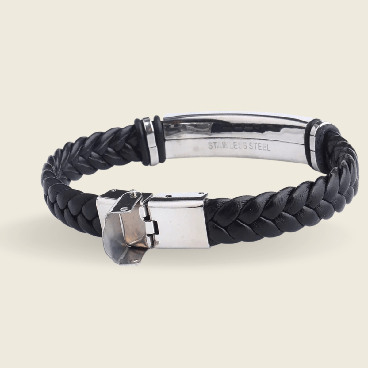 AstraLine Leder- und Edelstahl-Gravur-ID-Armband