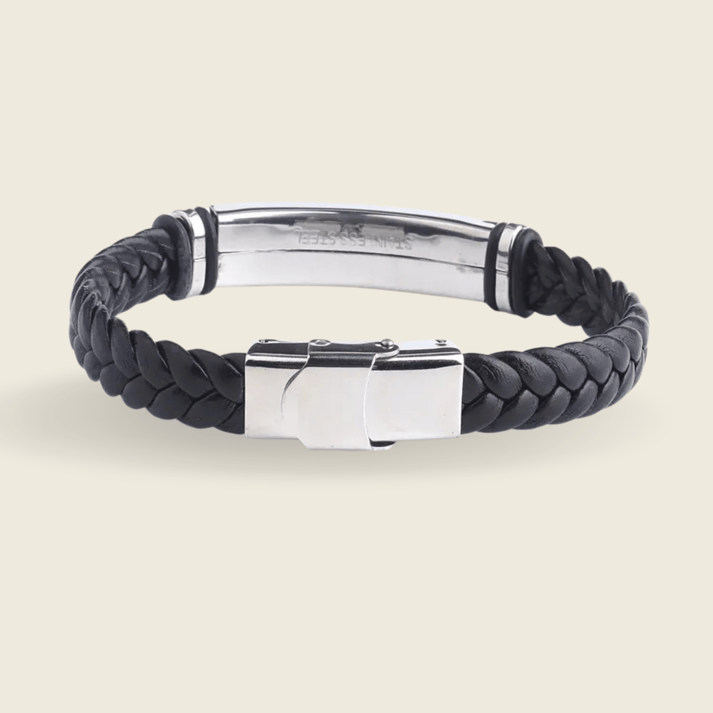 AstraLine Leder- und Edelstahl-Gravur-ID-Armband