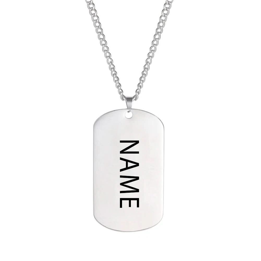 AstraForge Stainless Steel Dog Tag Necklace With Engraving For Men
